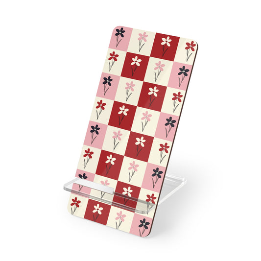 Pop Petal Plaid Phone Stand | Mobile Display Holder