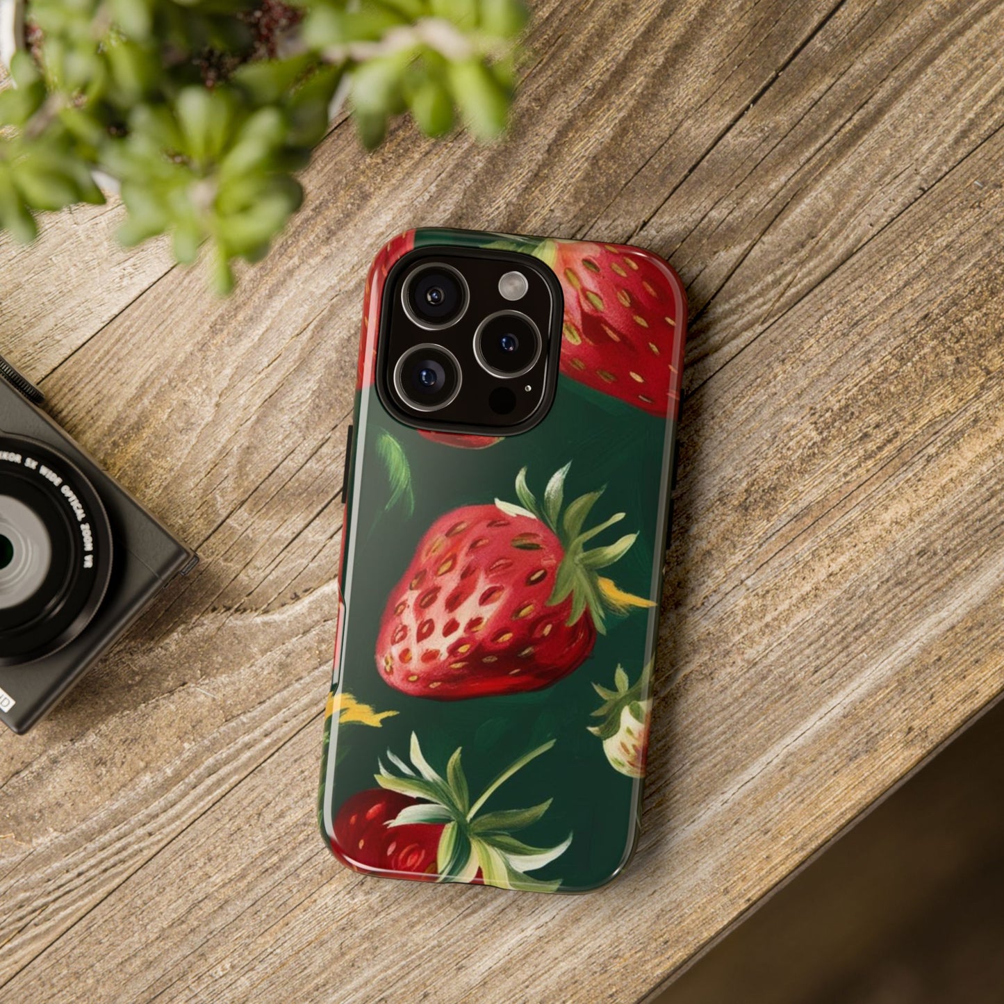 Strawberry Print Phone Case - Stylish Tough Cases for Nature Lovers