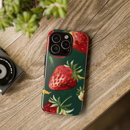Strawberry Print Phone Case - Stylish Tough Cases for Nature Lovers