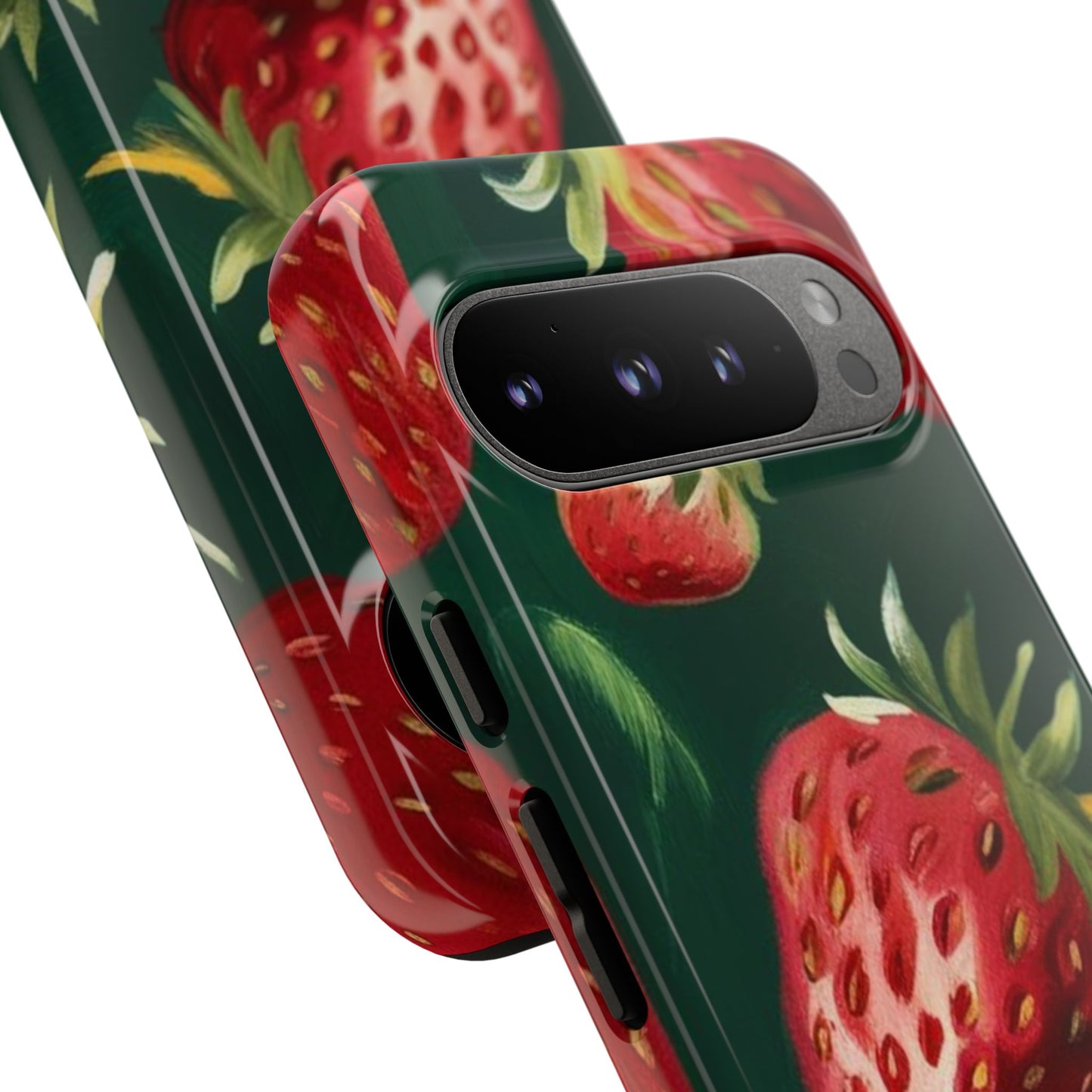 Strawberry Print Phone Case - Stylish Tough Cases for Nature Lovers