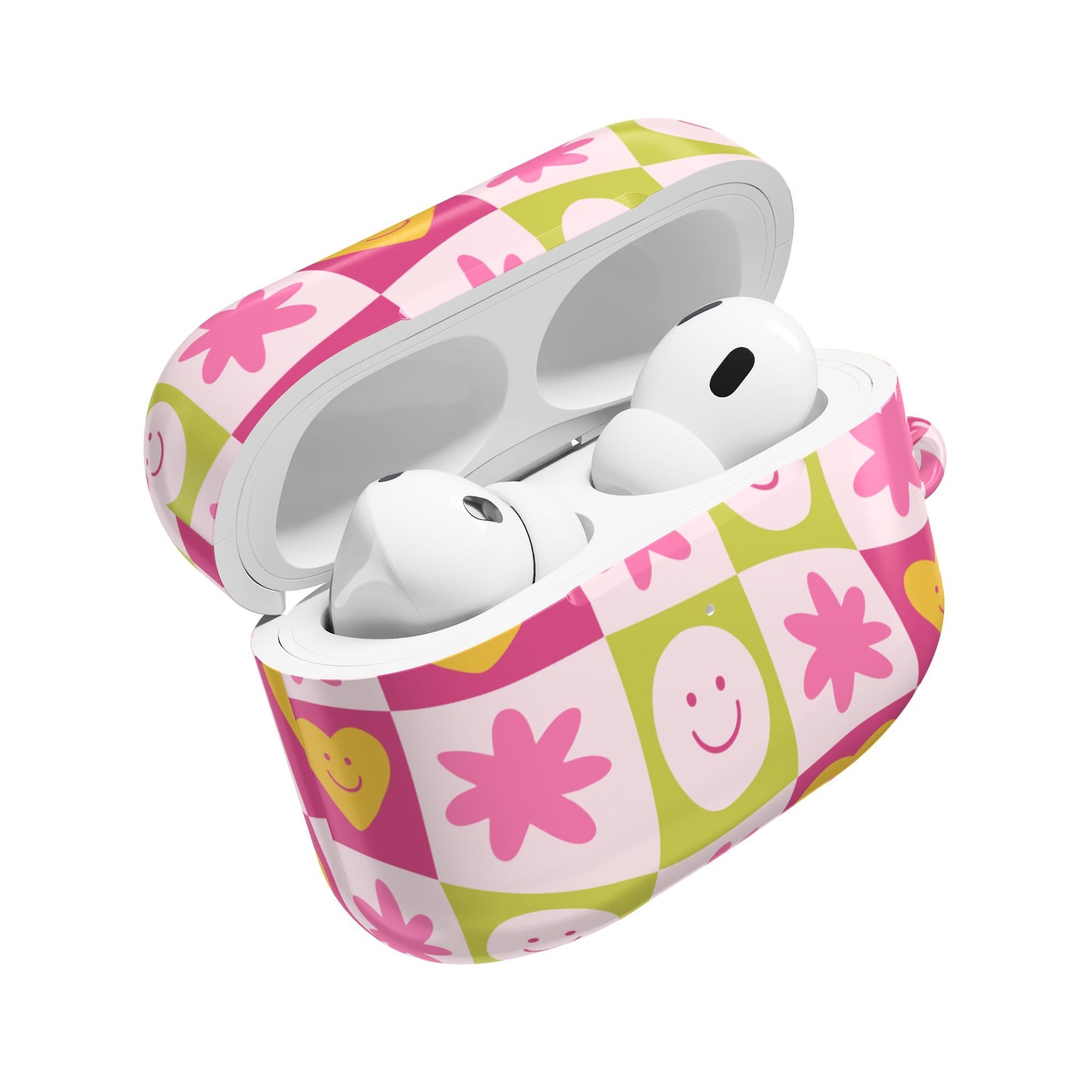Colorful Floral AirPod Case with Smiling Faces