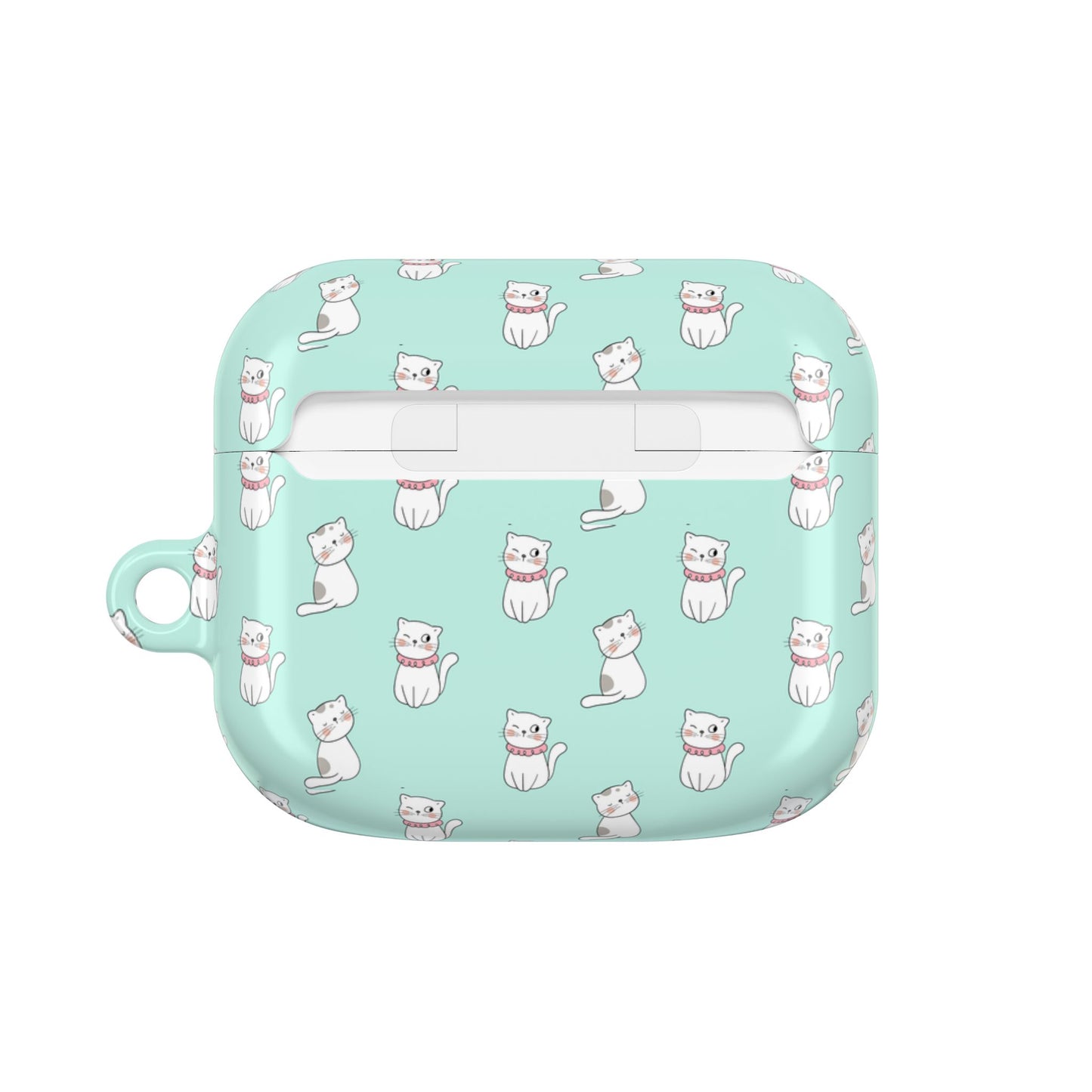 Cute Cat AirPod Case - Mint Green Cat Design for Pet Lovers