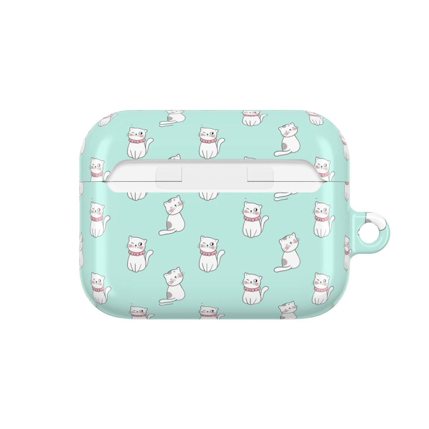 Cute Cat AirPod Case - Mint Green Cat Design for Pet Lovers