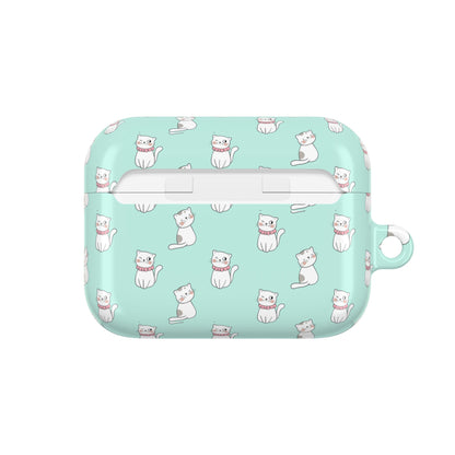 Cute Cat AirPod Case - Mint Green Cat Design for Pet Lovers