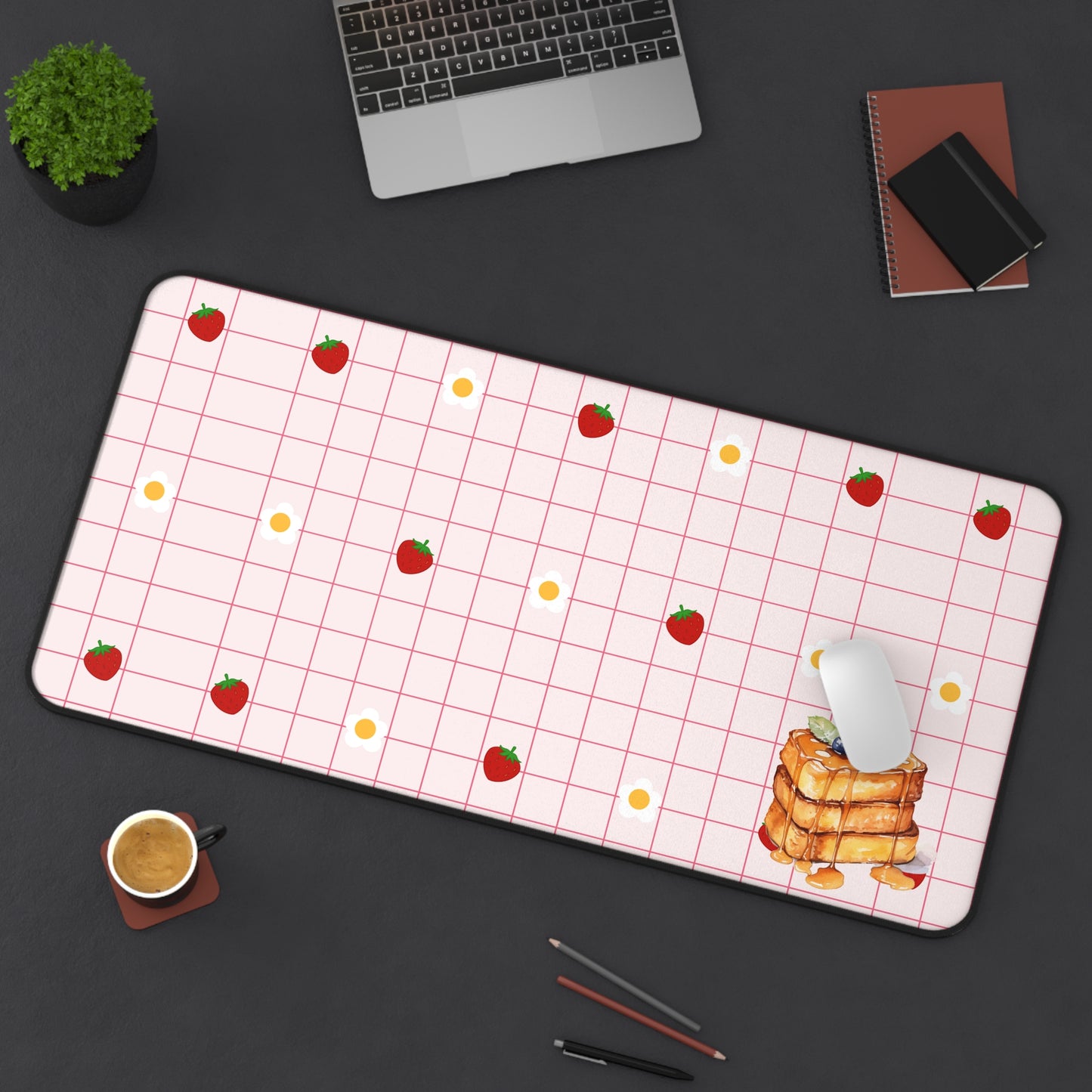 Waffle Me Crazy Desk Mat - Aesthetic Workspace Decor