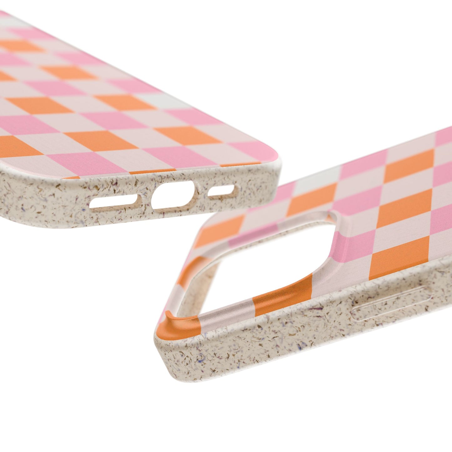Chic Biodegradable Phone Case - Eco-Friendly Checkered Design, Sustainable Cell Phone Cover, Cute Gift for Environmentalists