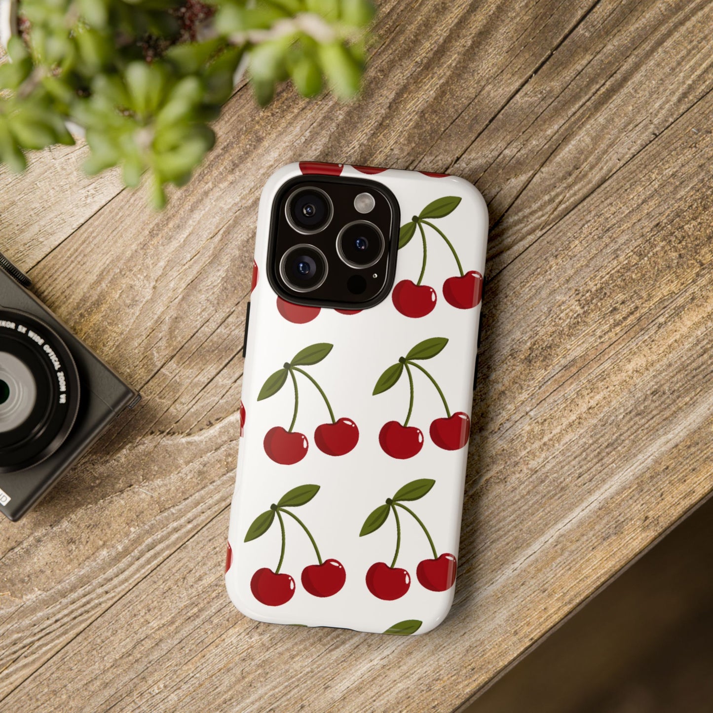Cherry Pattern Phone Case - Tough Cases with Cute Cherry Design