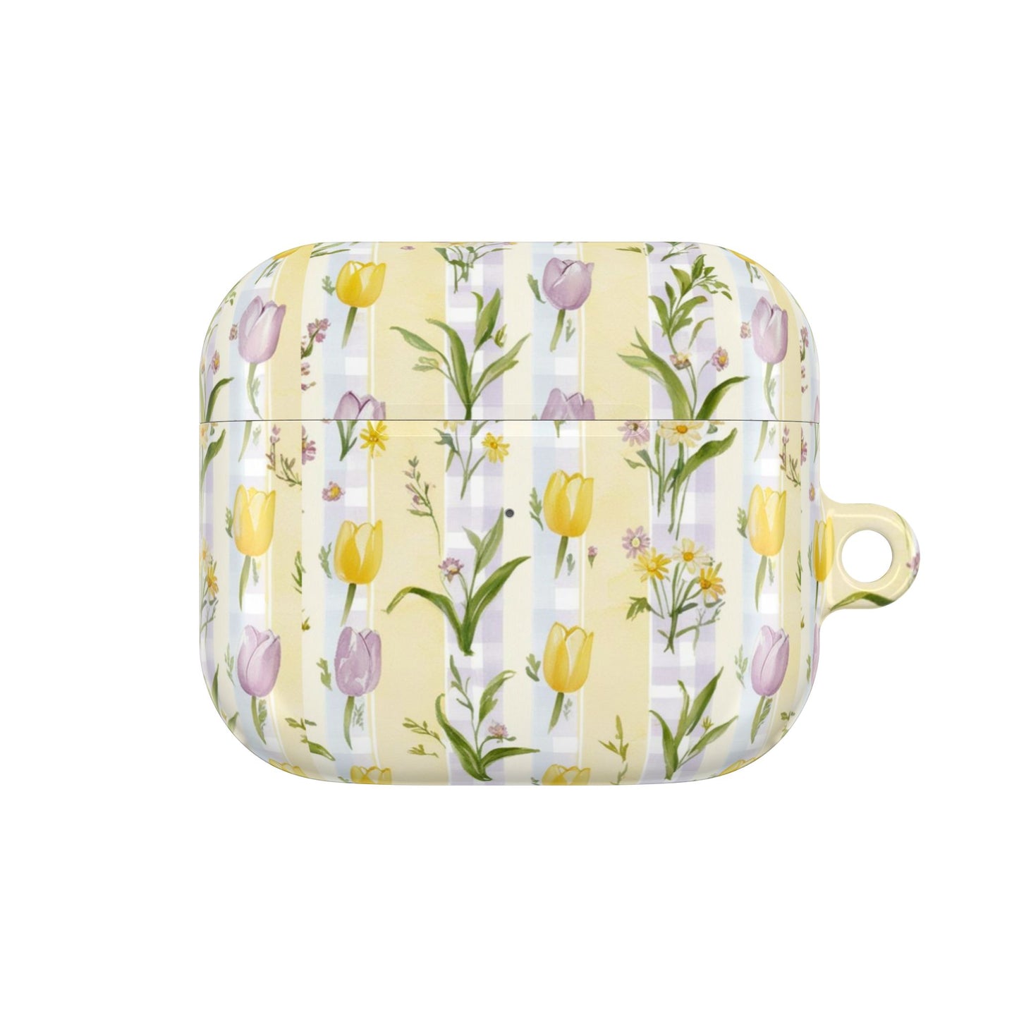 Spring Floral AirPod Case, Yellow Tulip Design, Cute Earbud Cover, Gift for Flower Lovers, Mother's Day Accessories