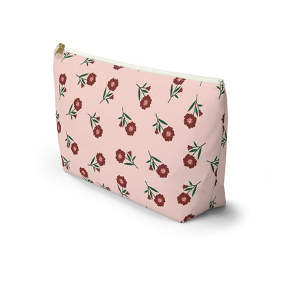 Crimson Bloom Accessory Pouch | Makeup Bag | Travel Organizer