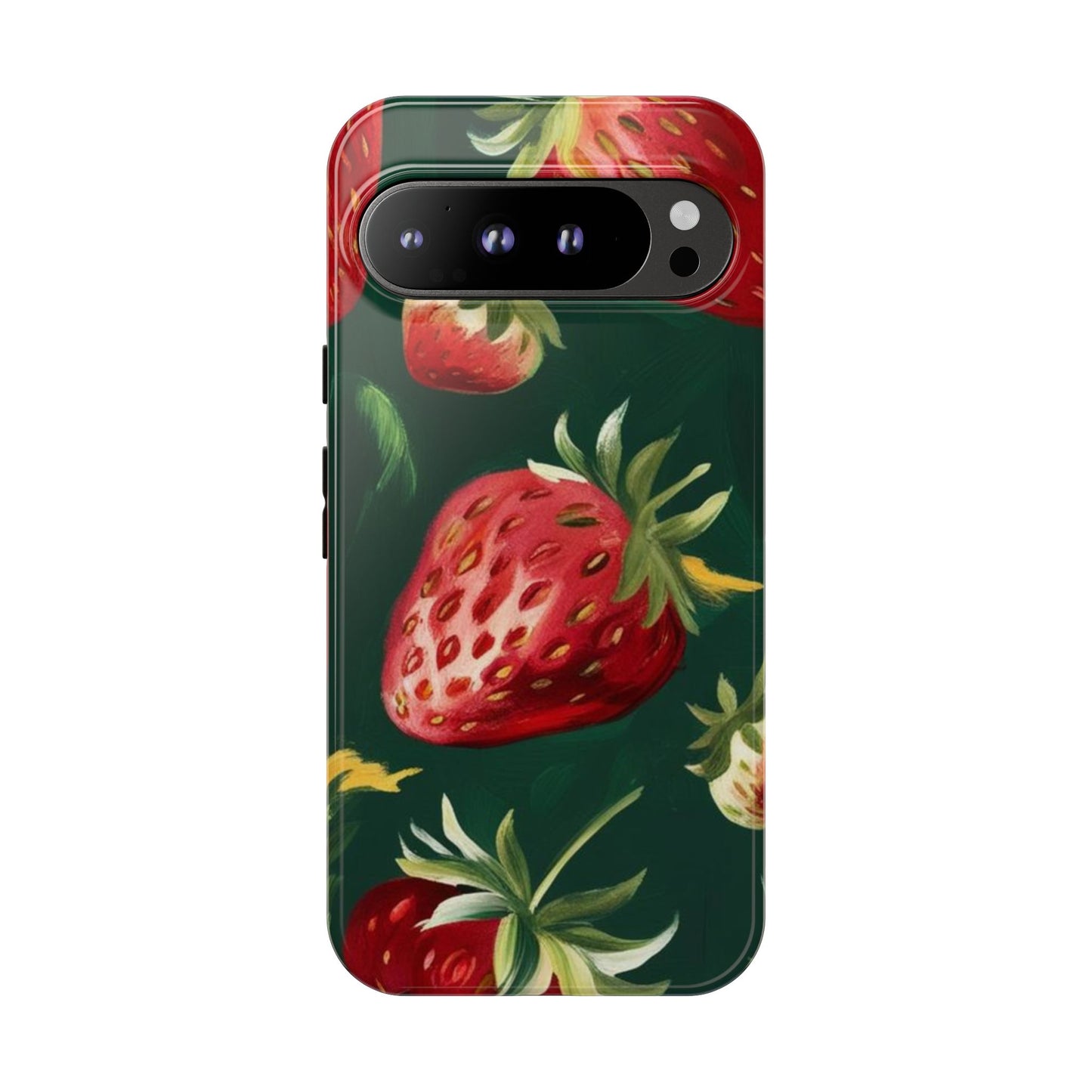 Strawberry Print Phone Case - Stylish Tough Cases for Nature Lovers