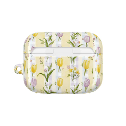 Spring Floral AirPod Case, Yellow Tulip Design, Cute Earbud Cover, Gift for Flower Lovers, Mother's Day Accessories