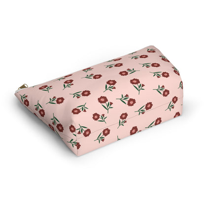 Crimson Bloom Accessory Pouch | Makeup Bag | Travel Organizer