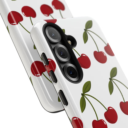 Cherry Pattern Phone Case - Tough Cases with Cute Cherry Design