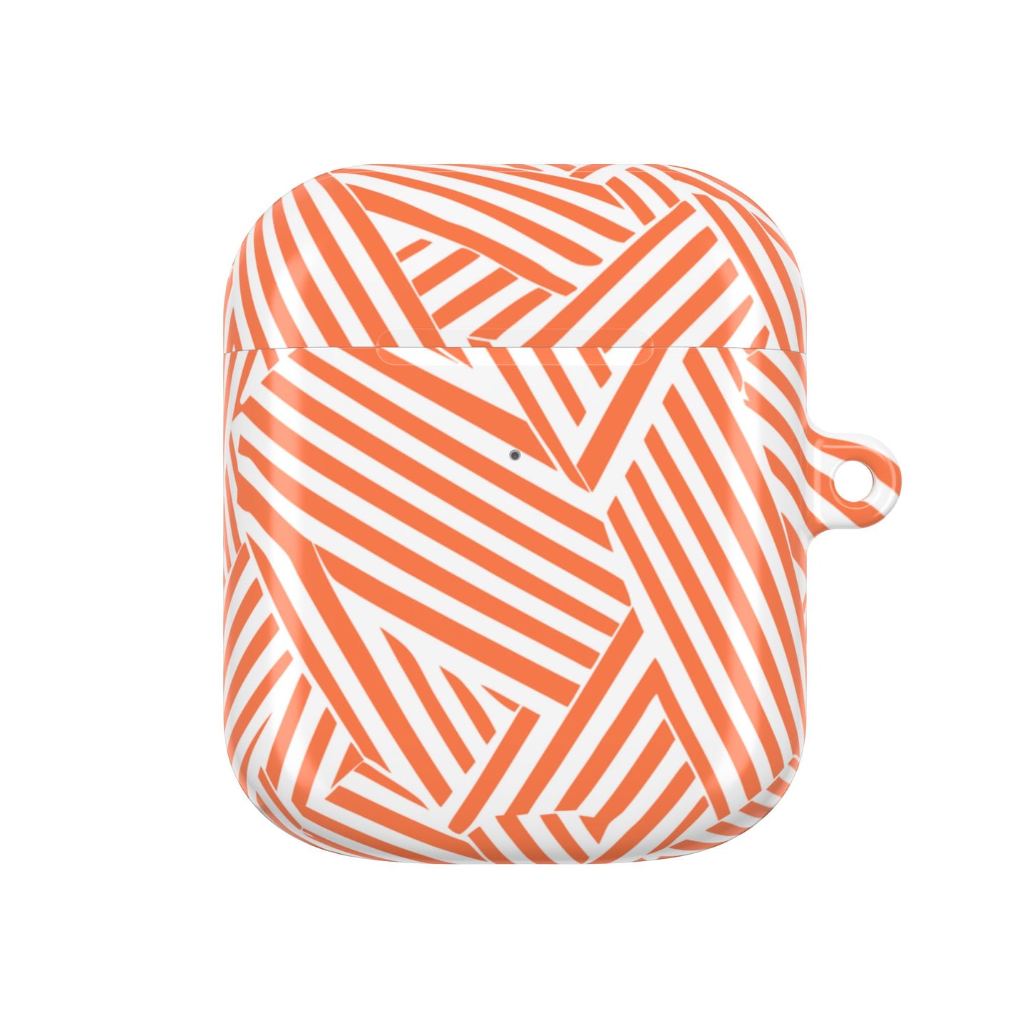 Stylish Orange Striped AirPod Case - Trendy Wireless Earbud Cover