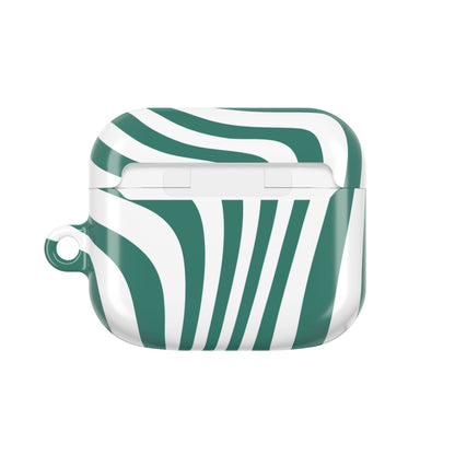 Stylish Green Stripe AirPod Case - Trendy Protective Cover for Music Lovers