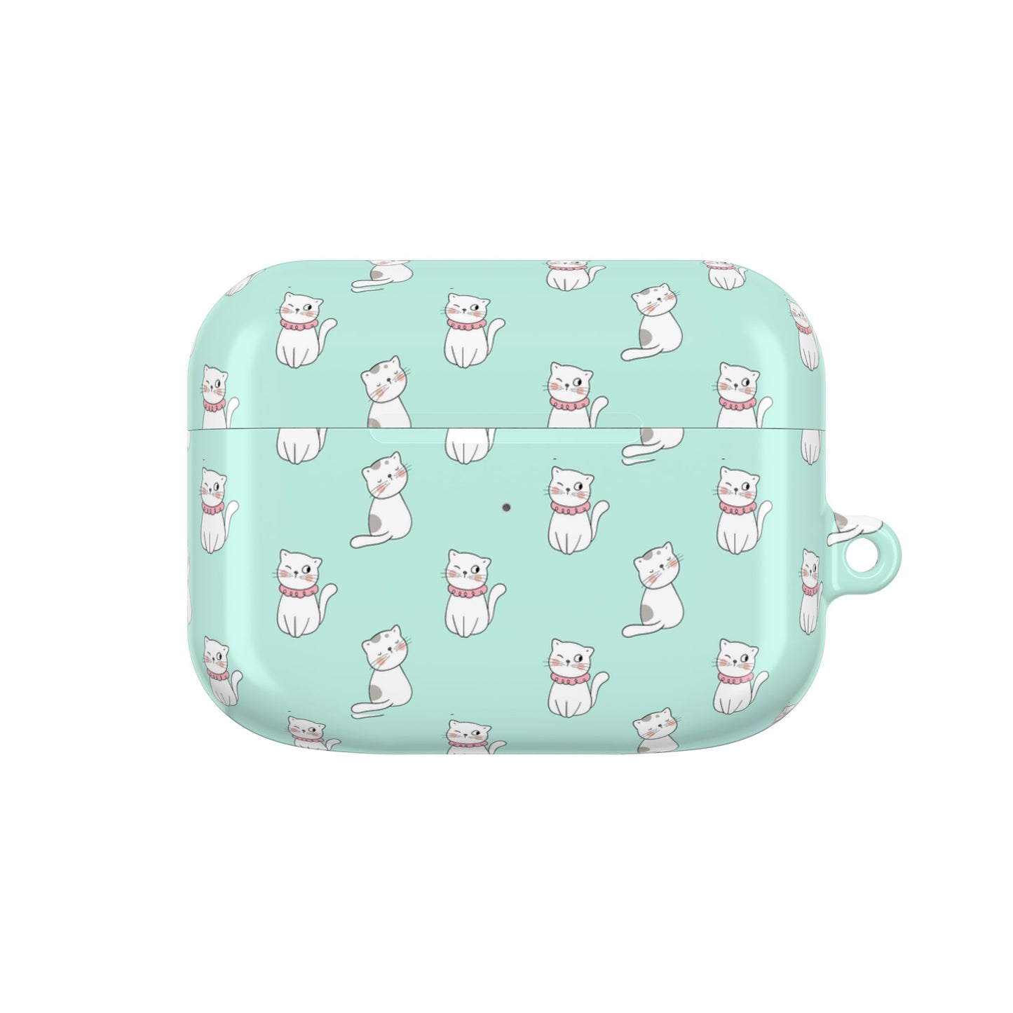 Cute Cat AirPod Case - Mint Green Cat Design for Pet Lovers