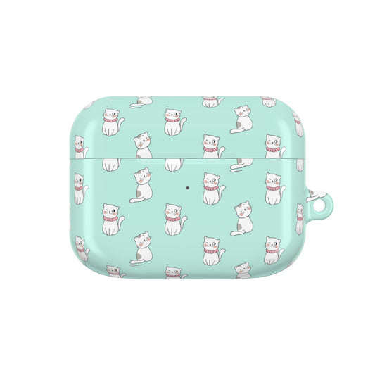 Cute Cat AirPod Case - Mint Green Cat Design for Pet Lovers
