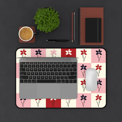 Pop Petal Plaid Desk Mat
