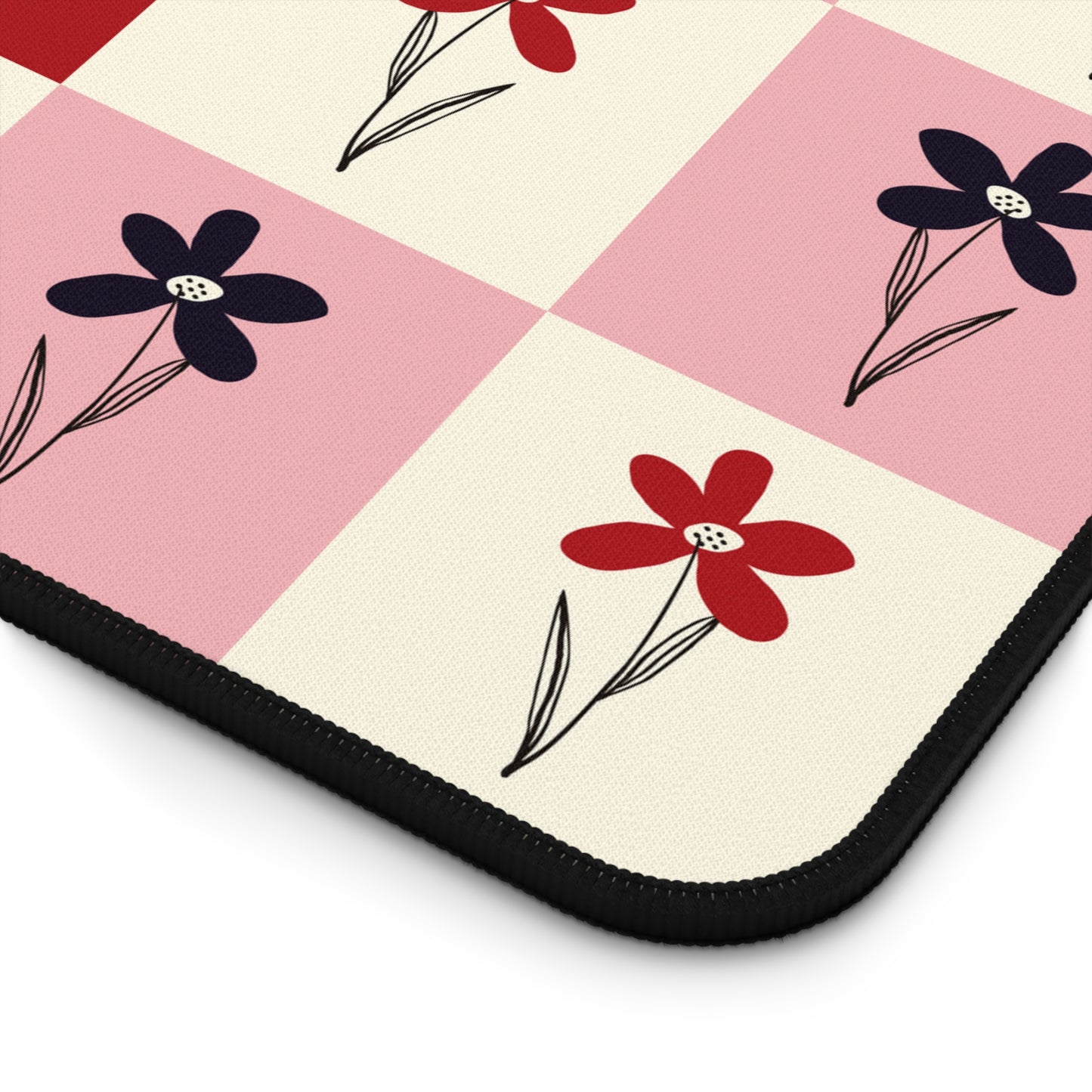 Pop Petal Plaid Desk Mat