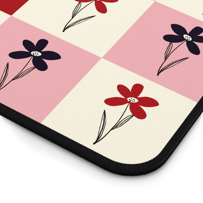 Pop Petal Plaid Desk Mat
