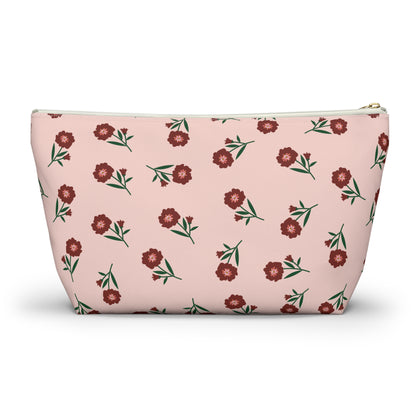Crimson Bloom Accessory Pouch | Makeup Bag | Travel Organizer