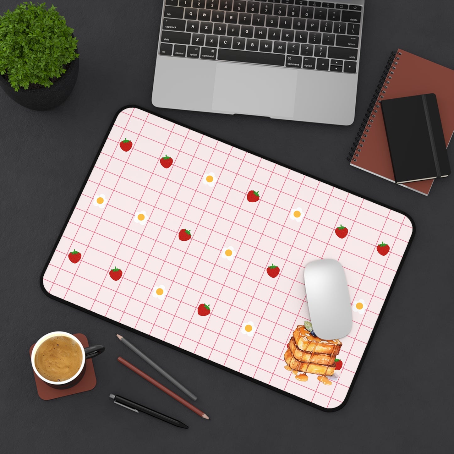 Waffle Me Crazy Desk Mat - Aesthetic Workspace Decor