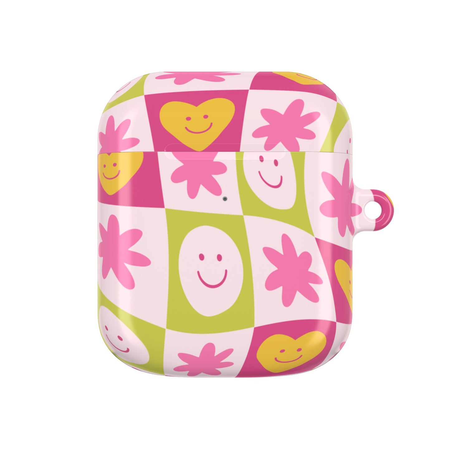 Colorful Floral AirPod Case with Smiling Faces