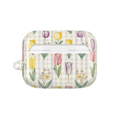 Spring Floral AirPod Cases with Tulip Design, Cute Gift for Music Lovers, Trendy Tech Accessories, Birthday, Mother's Day, Everyday Use