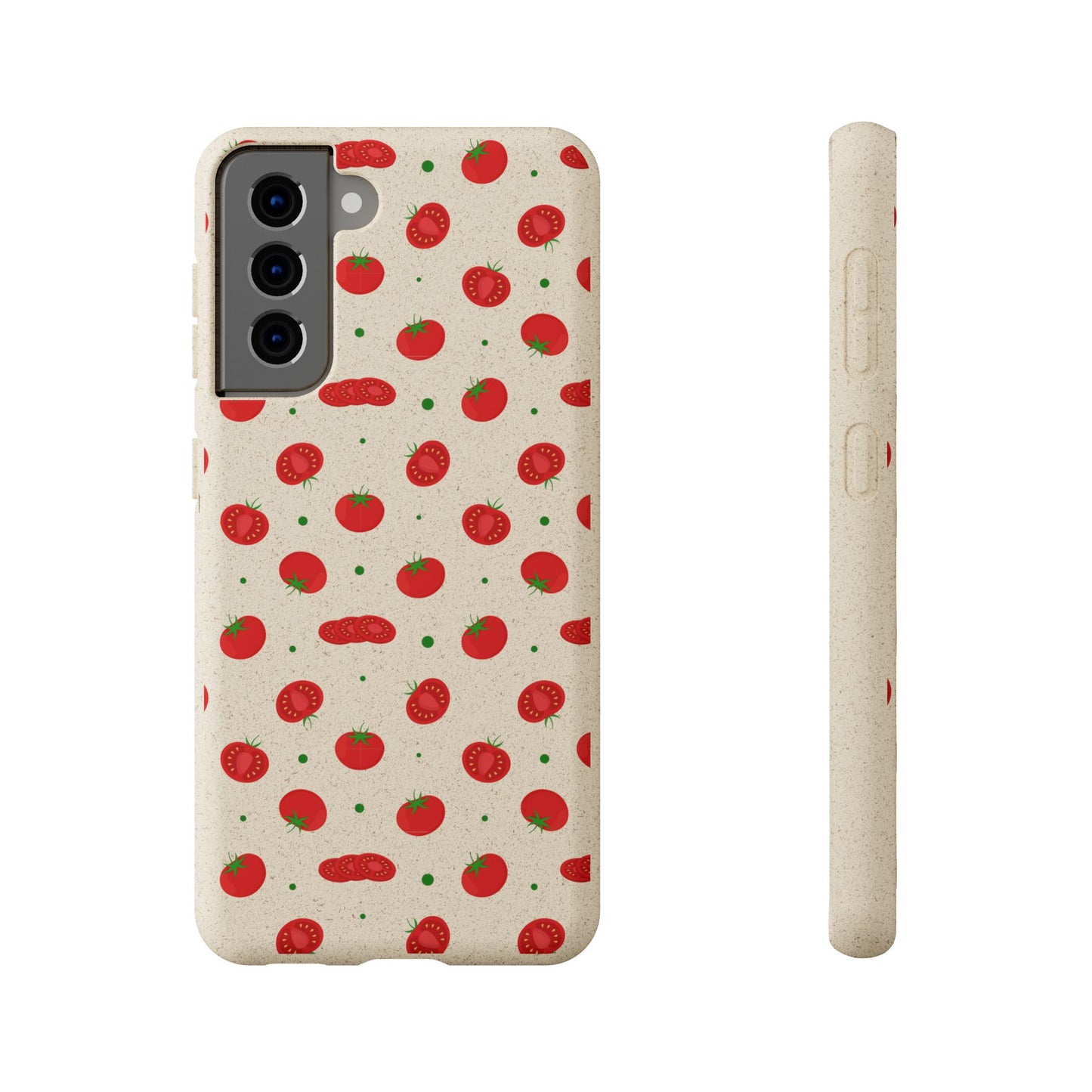 Eco-Friendly Phone Case with Tomato Design, Biodegradable Cases
