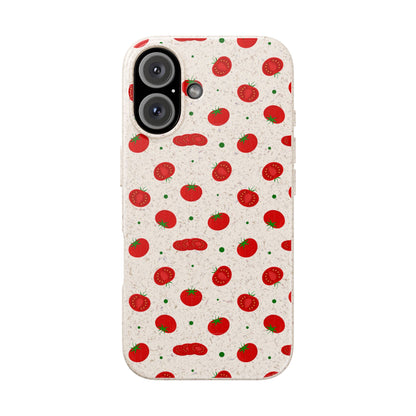 Eco-Friendly Phone Case with Tomato Design, Biodegradable Cases