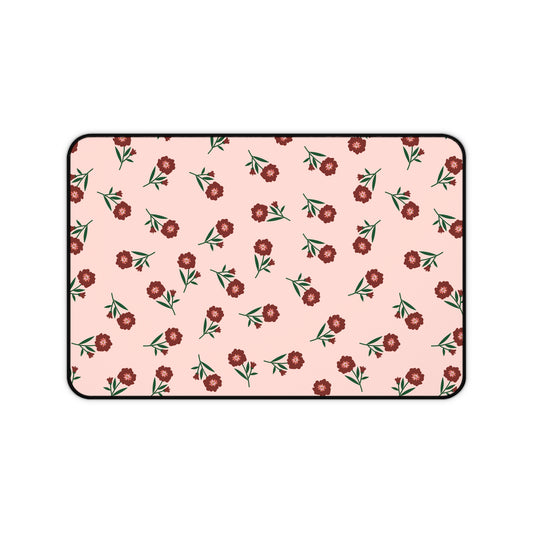 Crimson Bloom Desk Mat