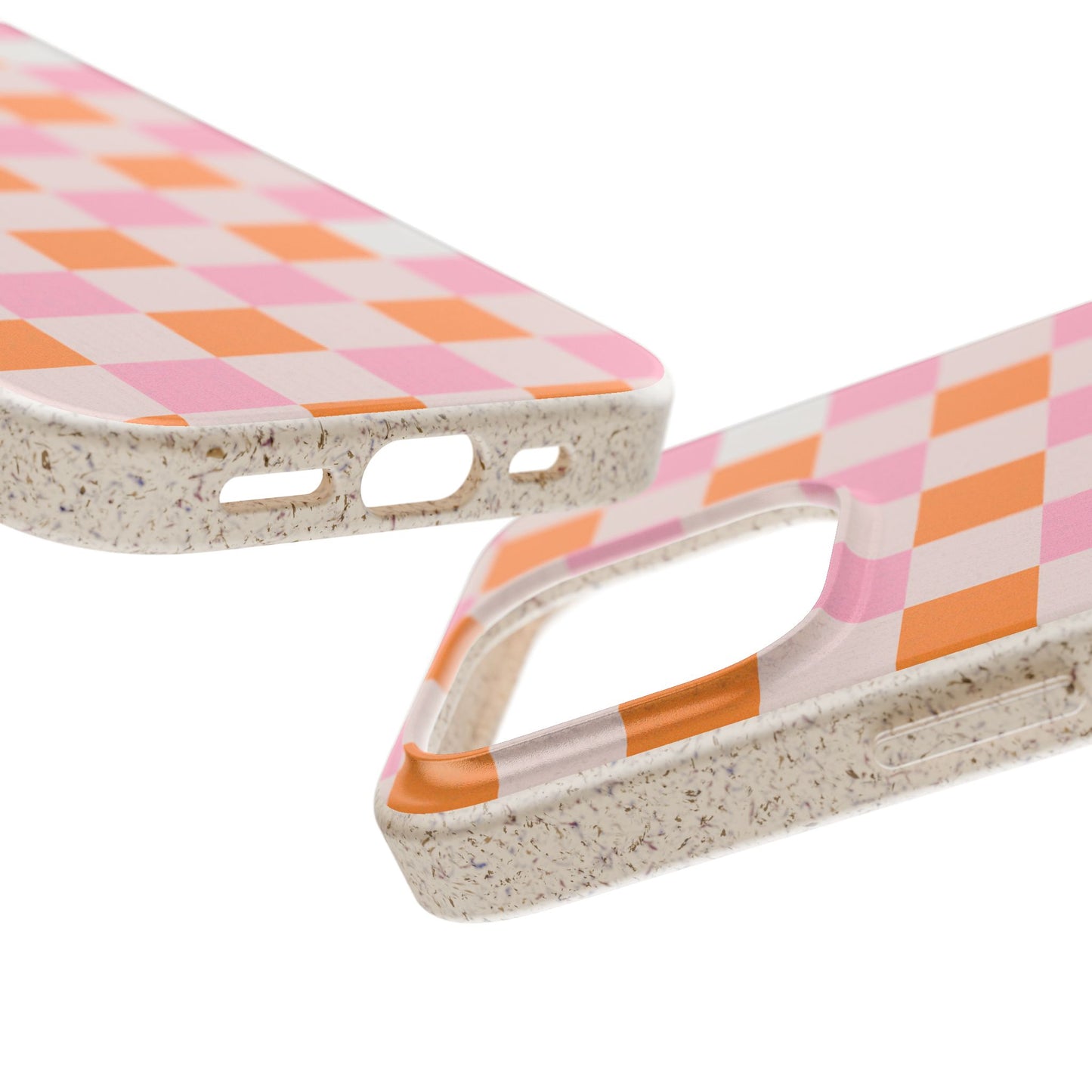 Chic Biodegradable Phone Case - Eco-Friendly Checkered Design, Sustainable Cell Phone Cover, Cute Gift for Environmentalists