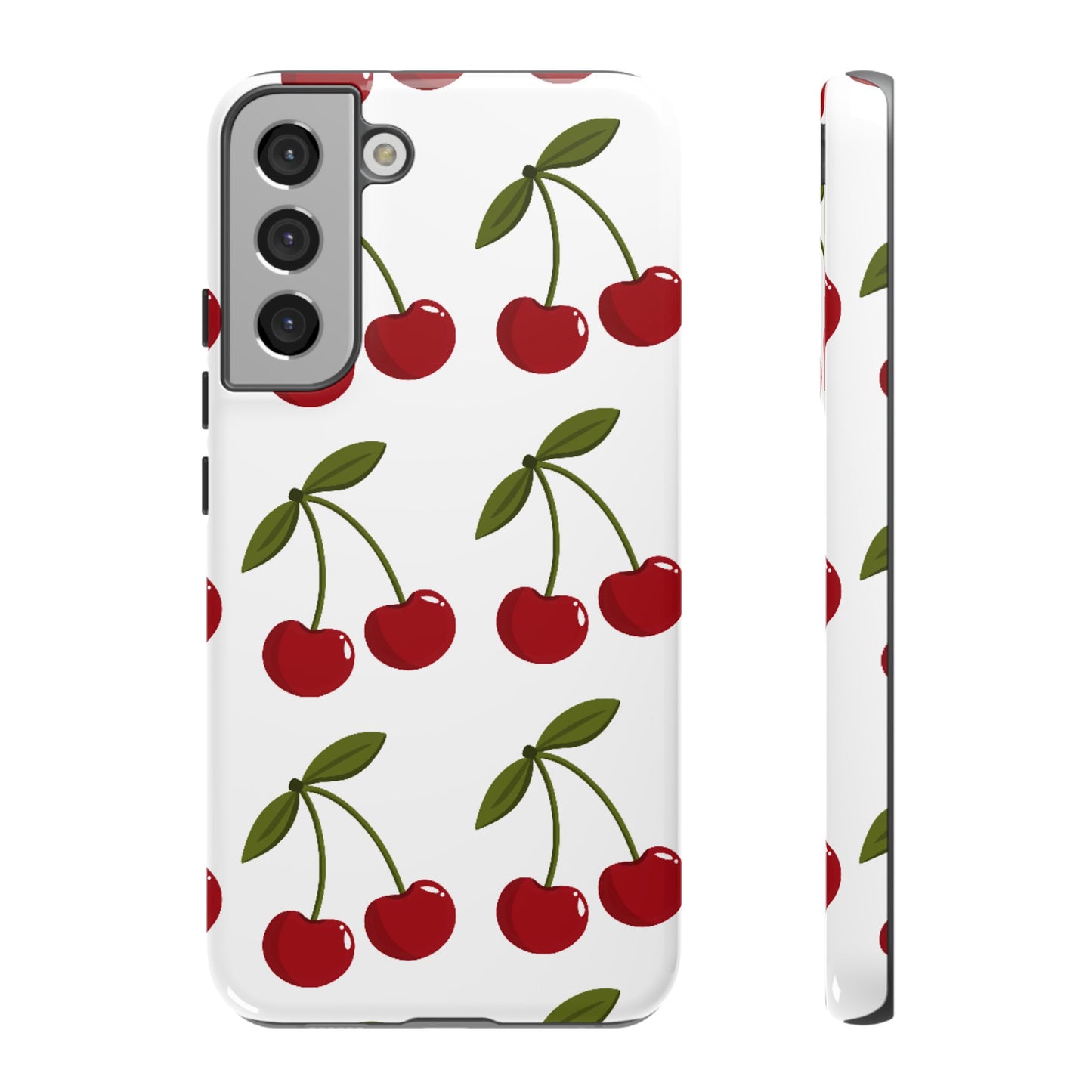 Cherry Pattern Phone Case - Tough Cases with Cute Cherry Design