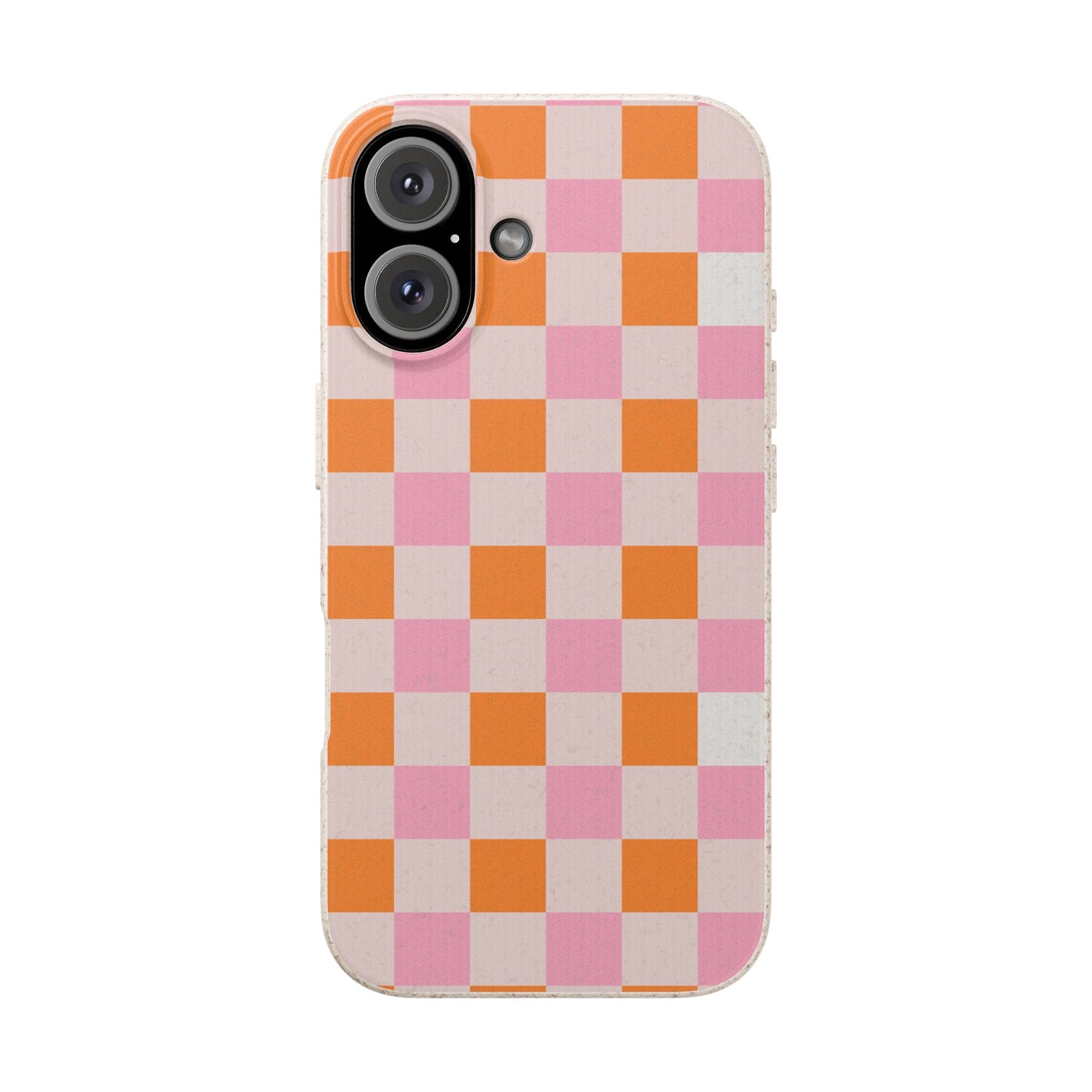 Chic Biodegradable Phone Case - Eco-Friendly Checkered Design, Sustainable Cell Phone Cover, Cute Gift for Environmentalists