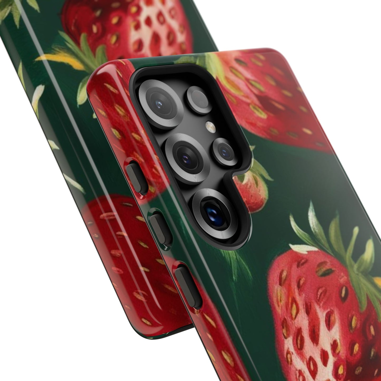 Strawberry Print Phone Case - Stylish Tough Cases for Nature Lovers