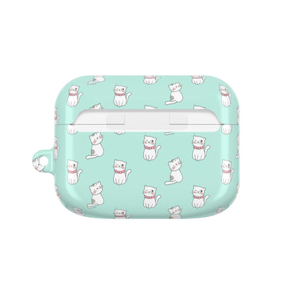 Cute Cat AirPod Case - Mint Green Cat Design for Pet Lovers
