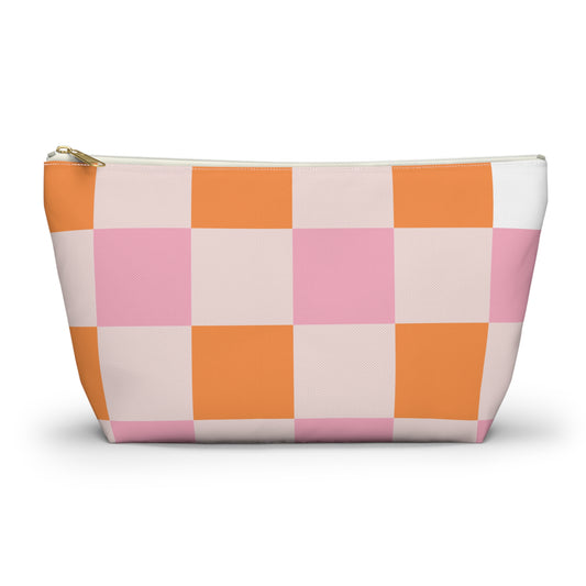 Colorful Checker Accessory Pouch | Makeup Bag | Travel Organizer