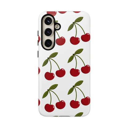 Cherry Pattern Phone Case - Tough Cases with Cute Cherry Design