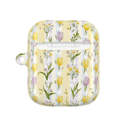 Spring Floral AirPod Case, Yellow Tulip Design, Cute Earbud Cover, Gift for Flower Lovers, Mother's Day Accessories