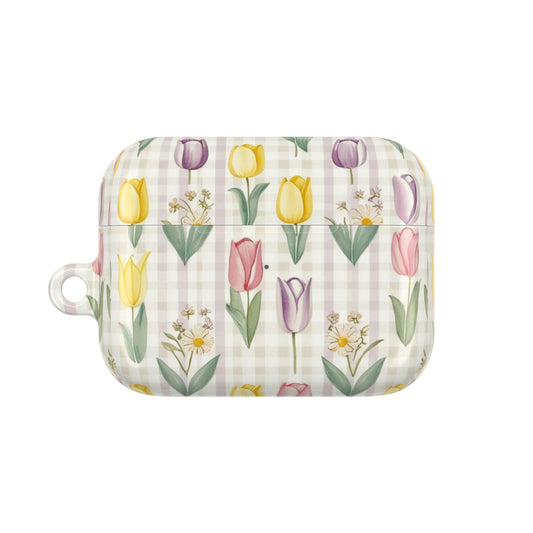 Spring Floral AirPod Cases with Tulip Design, Cute Gift for Music Lovers, Trendy Tech Accessories, Birthday, Mother's Day, Everyday Use