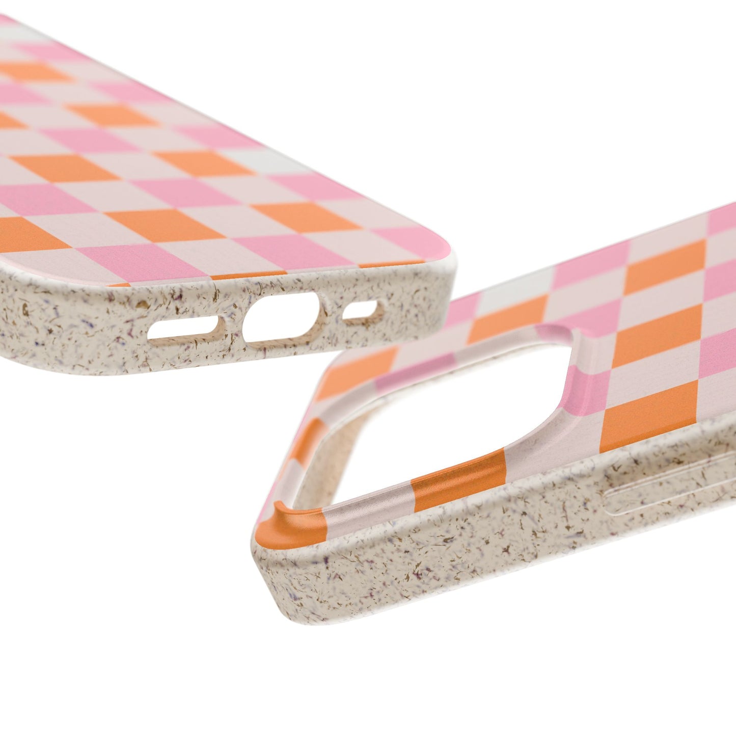 Chic Biodegradable Phone Case - Eco-Friendly Checkered Design, Sustainable Cell Phone Cover, Cute Gift for Environmentalists