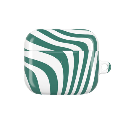 Stylish Green Stripe AirPod Case - Trendy Protective Cover for Music Lovers