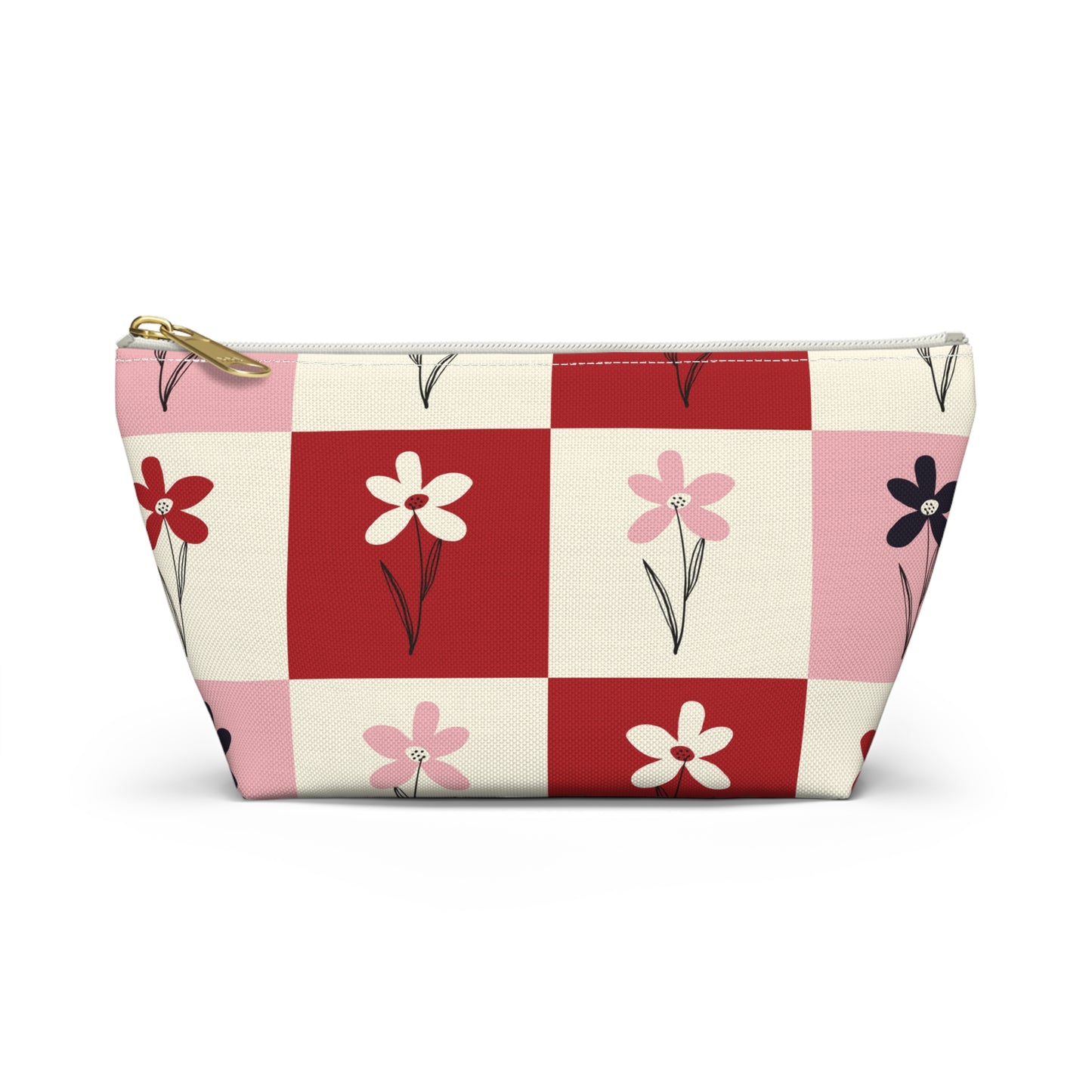 Pop Petal Plaid Accessory Pouch | Travel | Makeup Bag
