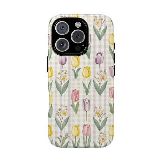 Floral Phone Case - Tough Cases with Colorful Tulip Design, Spring Gift, Floral Decor, Phone Protection, Unique Accessories