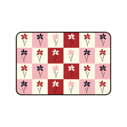 Pop Petal Plaid Desk Mat
