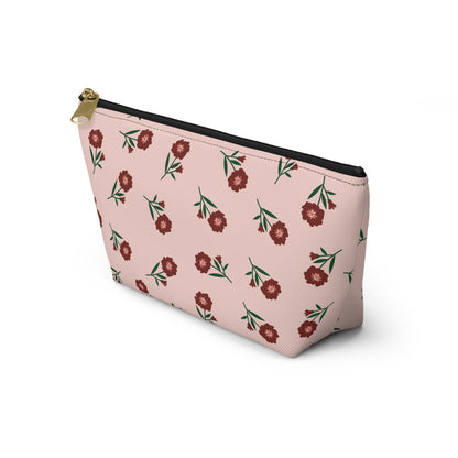 Crimson Bloom Accessory Pouch | Makeup Bag | Travel Organizer