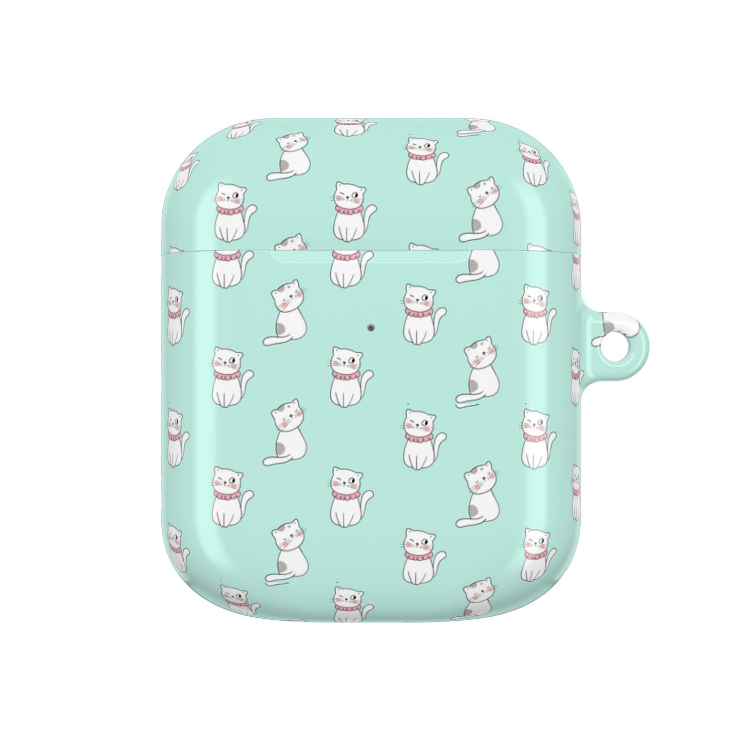 Cute Cat AirPod Case - Mint Green Cat Design for Pet Lovers