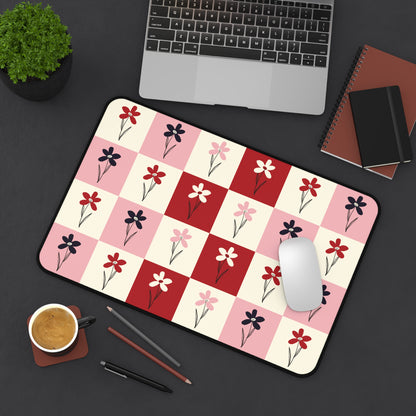 Pop Petal Plaid Desk Mat