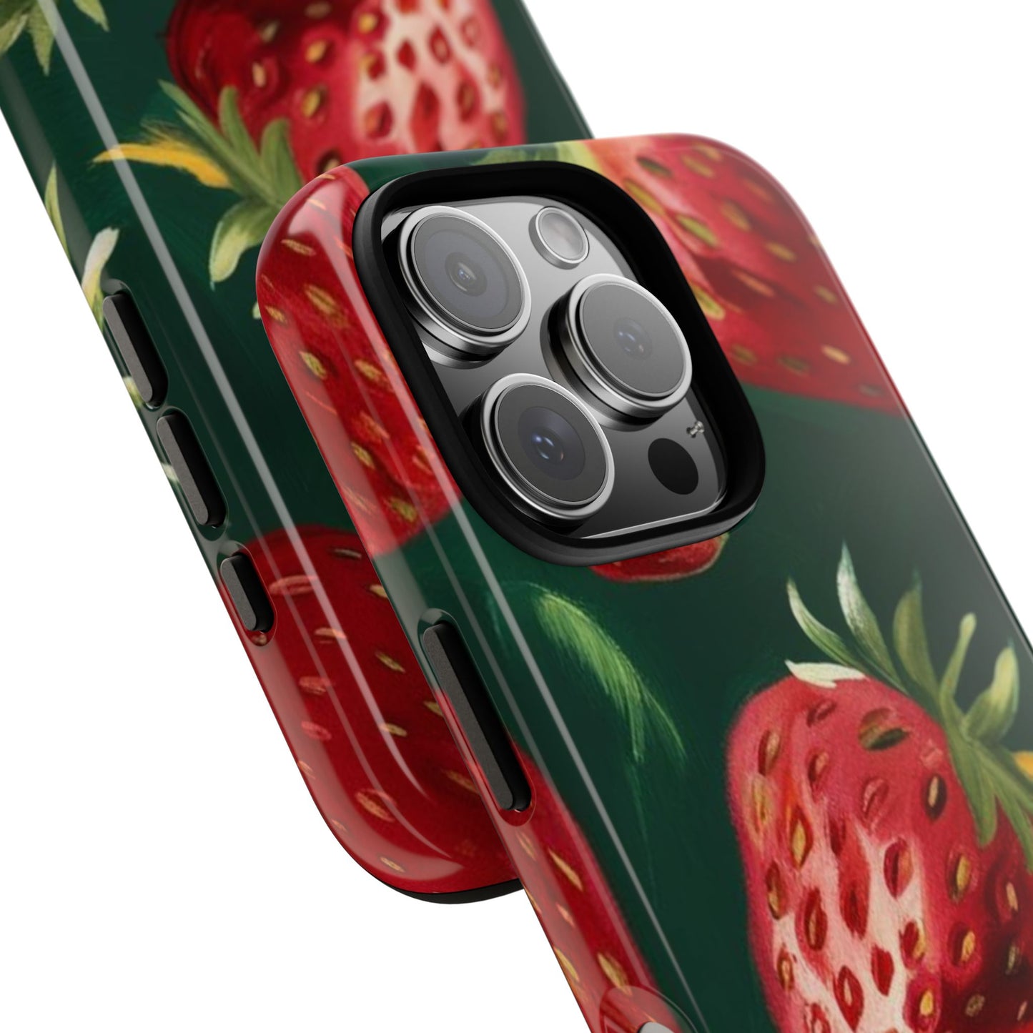 Strawberry Print Phone Case - Stylish Tough Cases for Nature Lovers