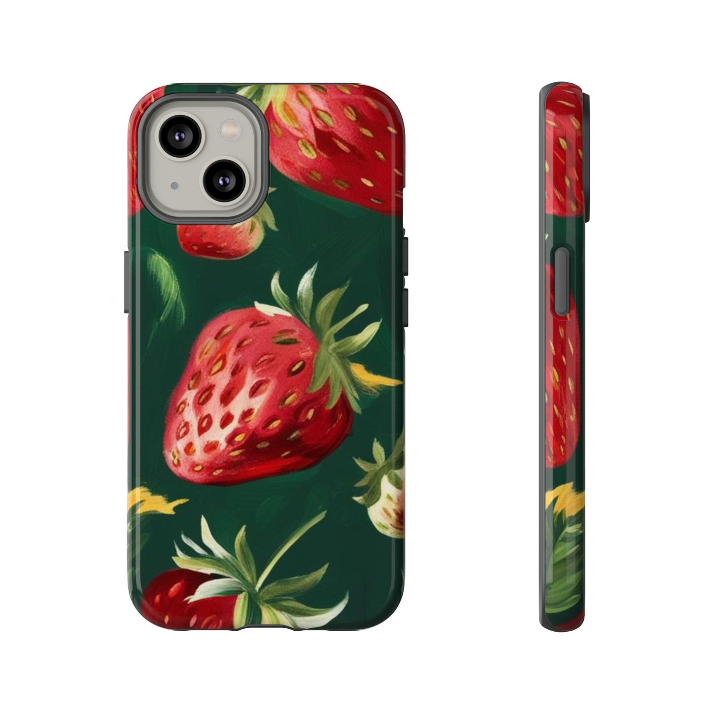 Strawberry Print Phone Case - Stylish Tough Cases for Nature Lovers